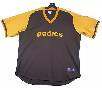 Vintage San Diego Padres SZ 4XL Majestic Cooperstown Collection Pullover Jersey • $59.70