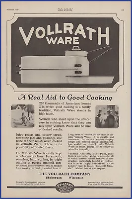 Vintage 1920 VOLLRATH Ware Enamel Roasting Baking Pans Rice Boiler 20's Print Ad • $12.71