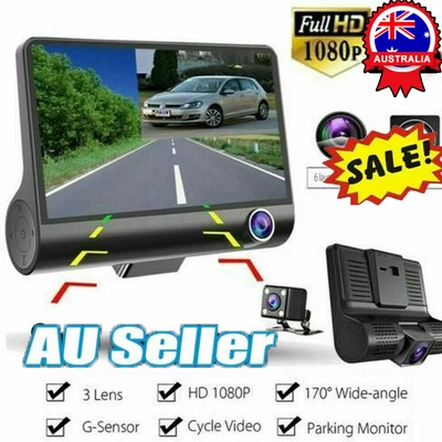 $37.86 • Buy 1080P Car DVR 4  3 Lens Dash Cam Front And Rear Video Recorder Camera G-sensor D