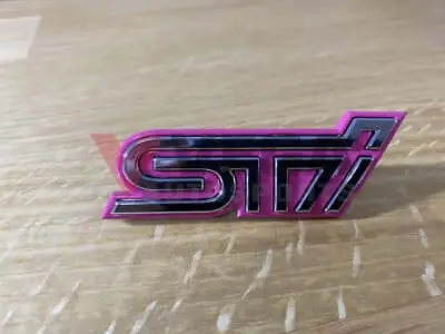 STI Pink Front Grille Badge Emblem To Suit Subaru Impreza WRX STI 2004 GD • $35.88