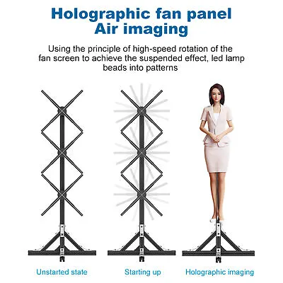 50CM 3D Fan Hologram Projector 576 LEDs Video For Human Size Hologram Projector • $650.99