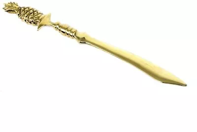 Vintage Antique Style Heavy Solid Brass Pineapple Letter Opener Desk Collectible • $14.99