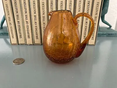 1970s Vintage MCM Crackle Amber Pitcher • $8