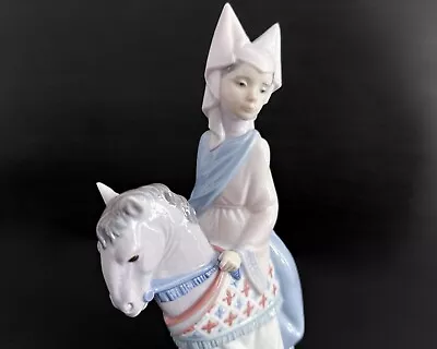 Lladro 9  Medieval Princess Lady #6113 Girl On Horse Porcelain Figurine • $220