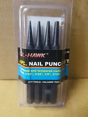 4 Pc Nail Center Punch Set 1/16  3/32  1/8  3/16  Woodworking Tools • $9.29