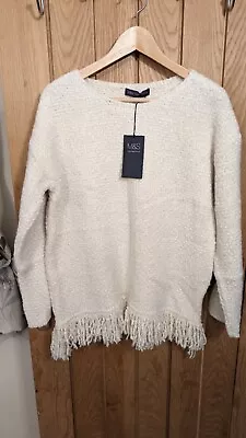 Marks And Spencer Collection Long Sleeve Waffle Blanket Jumper Size 16 Brand New • £8.99