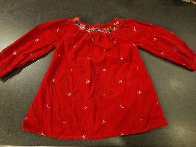 Girls 18-24 Months M&S Floral Velvet Long Sleeve Tunic Dress Clothes Next Day • £2.50