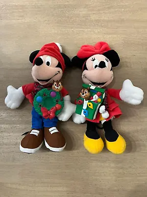 Disney's Mickey And Minnie Mouse Christmas Plush (2001) From Fisher Price • $25