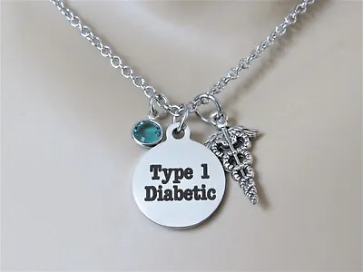 Type 1 Diabetic Necklace T1D Alert Medical Alert Gift For Daugher Medical  • $24