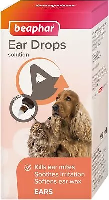 Beaphar | Ear Drops | For Cats & Dogs From 12 Weeks Of Age | Kills Ear Mites |  • £9.14