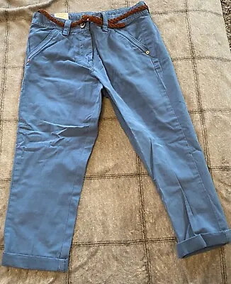 £7 • Buy Next Girls Trouser/chinos Blue, With Belt Age 8 BNWT