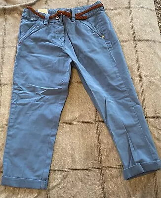 £7 • Buy Next Girls Trouser/chinos Blue, With Belt Age 8 BNWT