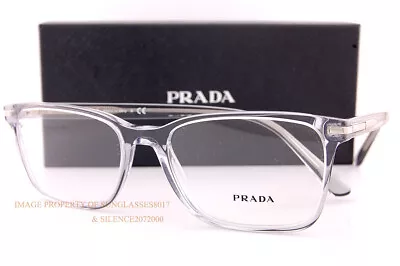 Brand New Prada Eyeglass Frames PR 14WV U43 Grey Crystal For Men Women Size 56mm • $151.99