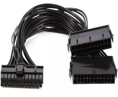 Dual PSU Power Supply 24 Pin Extension Cable For ATX Motherboard 24 Pin To... • £6.99