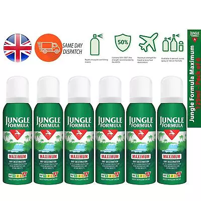 £33.99 • Buy Jungle Formula Maximum Insect Repellent Spray With DEET Quick Midges 125ml X 6