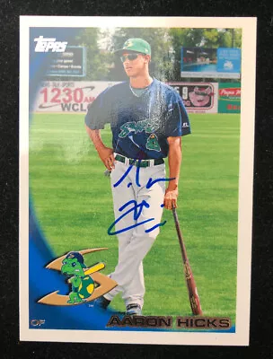 Aaron Hicks 2010 Topps Autographed Signed Auto Baseball Card 2 Snappers Yankees • $19.17