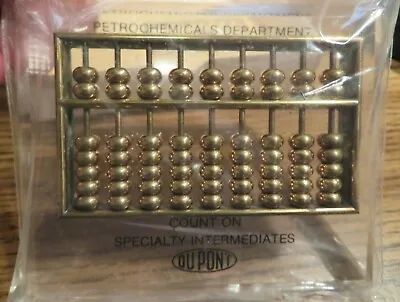 Vintage Brass Abacus Chinese Calculator/Paperweight DuPont Lucite Base • $4.99