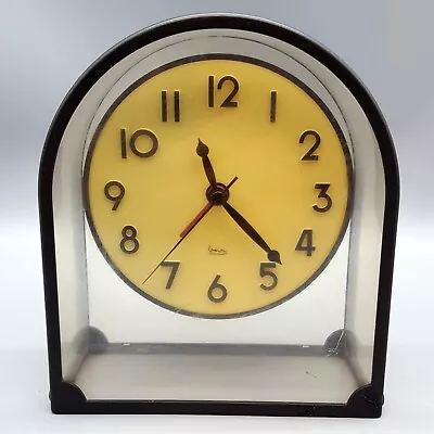 VTG Michael Graves Mantel Desk Alarm Clock Acrylic W Metal Frame Works - READ • $29.95