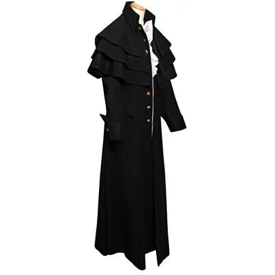 Men's Jackets Medieval Victorian Style Cloak Costum Frock Coat Long Trench Cape • $40.65