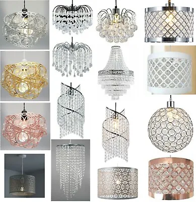 Modern Chandelier Acrylic Crystal Light Shades Beaded Droplet Ceiling Pendant • £22.79