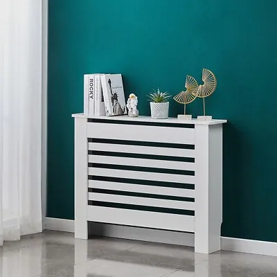 Radiator Cover White Wood MDF Grill Shelf Cabinet Modern Traditional Furniture • £27.99