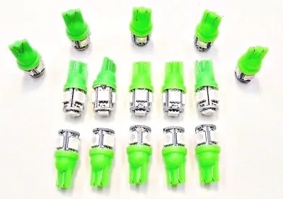 15 BRIGHT Green 5 LEDs 12V Side Marker License Plate Clock Dash Light Bulbs Ford • $14.29