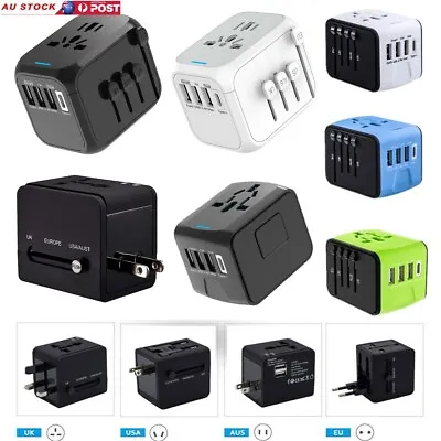 $24.99 • Buy Universal International Travel Adapter 4 USB Type-C Outlet Converter Plug Power