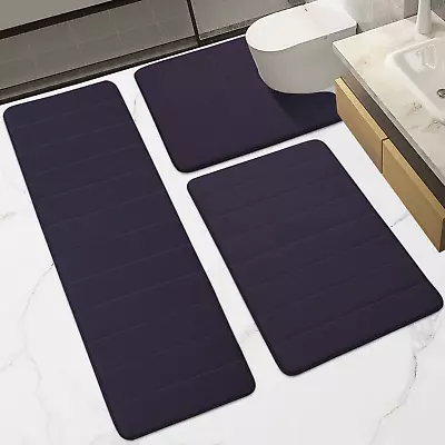 Memory Foam Bath Mat Bathroom Rug Set 3 Piece Extra Soft Non Slip And Absorbent  • $54.12