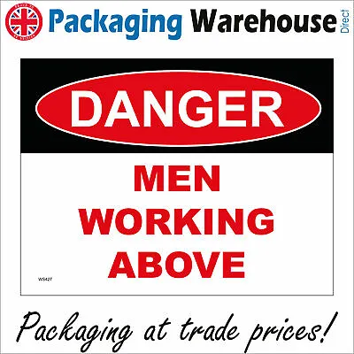 £5.78 • Buy Ws427 Danger Men Working Above Sign Overhead Scaffold Upwards Bricks Look Up