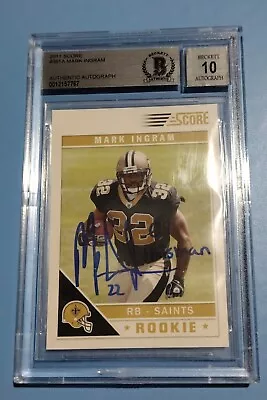 2011 Score MARK INGRAM Auto BGS Grade 10 Inscribed Heisman RC Authentic SAINTS  • $30