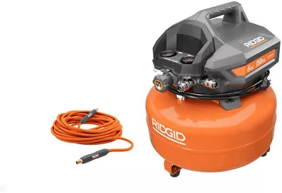 6 Gal. Portable Electric Pancake Air Compressor 1/4 In. 50 Ft. Lay Flat Air Hose • $260.47