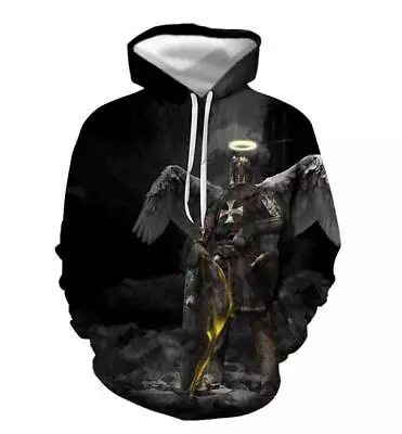 Medieval Costume Knights Templar Fashion Hoodies 3D Print Clothes Men Pullover • $31.36