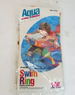 Vintage 1997 Aqua Leisure Transparent 20  Swim Ring New NOS Swimming Toy Float  • $14.99