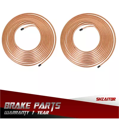 5/16  OD Copper Plated 25 FT Brake Fuel And Trans Line / Hose Tubing 1 Year 2PCS • $27.63