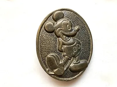 MICKEY MOUSE COMMEMORATIVE SOLID BRASS BELT BUCKLE - 1970s • $27.99