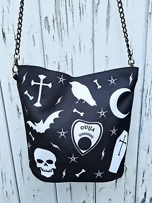 Gothic Handbag - Black Bag Bat Halloween Ouija Skull Coffin • £20