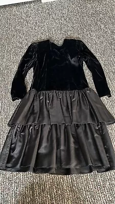 Vintage Maggy London By Jeannene Booher Velvet Taffeta Drop Waist Dress Sz 8P • $49.99