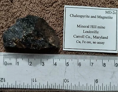 Chalcopyrite In Magnetite Mineral Hill Mine Louisville Maryland • $9.99