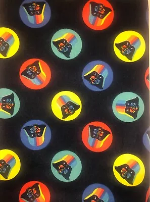 Star Wars Darth Vader Rainbow Helmets Cotton Fabric By The Quarter Yard 9  X 44  • £5.78