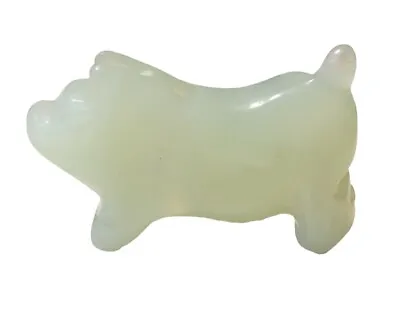 $111.88 • Buy White Green Celadon Jade Chinese Hand Pig Figural Chopstick Knife Rest