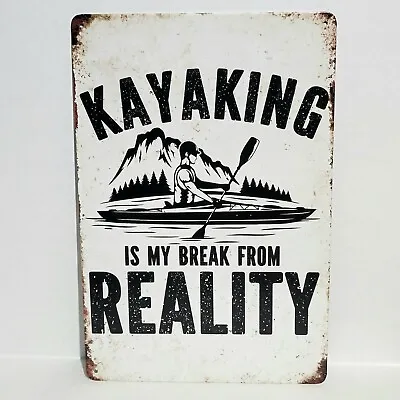 Kayaking Adventure Mountain River Rustic Vintage Metal Tin Signs Man Cave Garage • $12.99