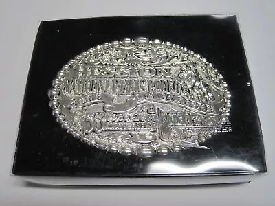 Hesston Silver Plate 2008 NFR Cowboy Rodeo Adult Buckle New • $49