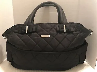 STORKSAK “Bobby” Black Quilted Diaper Tote Bag Changing Pad Excellent! • $49