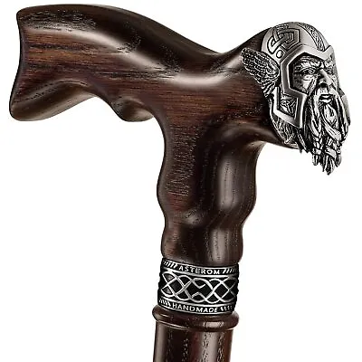 Custom Viking Thor Cane For Men - Carved Wooden Canes - Fashionable Handmade • $98.50