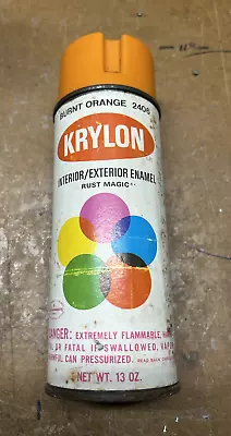 Vintage Krylon Burnt Orange 2406 Borden 13oz Spray Paint Paper Label Notch Top • $250