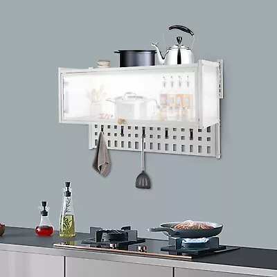  Wall-mounted Cabinet With Hanging Board With Holes White Translucent Kitchen  • $81.70