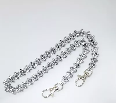 £10.99 • Buy Handmade Chainmail Celtic Weave Silver Aluminium Wallet Chain Biker/Punk Unisex
