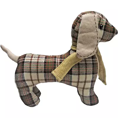 Target Dachshund Dog Brown Plaid Dog Plush Stuffed Animal Scarf 8  Christmas • $12.50