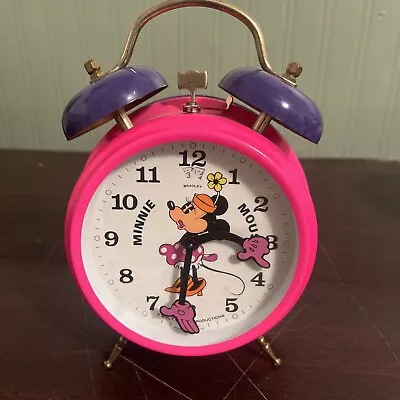 Disney Minnie Mouse Alarm Clock Made In Germany Bradley Pink And Purple Works • $9.99
