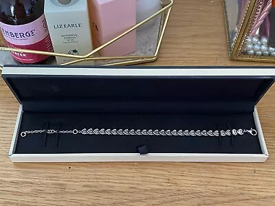 Genuine LINKS OF LONDON Hallmarked Sterling Silver Endless Love Heart Bracelet • £80